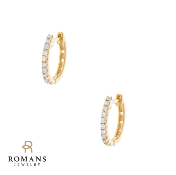 Diamond Huggie Hoops 14k Yellow Gold .20 CTW