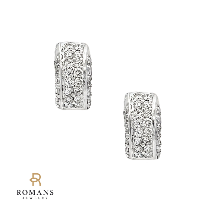 Diamond Huggie Hoops 18K White Gold .50CTW