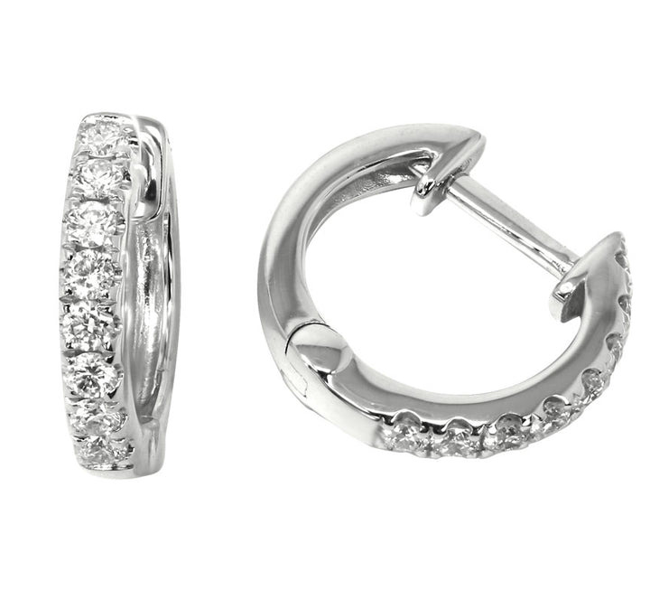 Diamond Huggie Hoops Earrings .19 CTW 14K White Gold