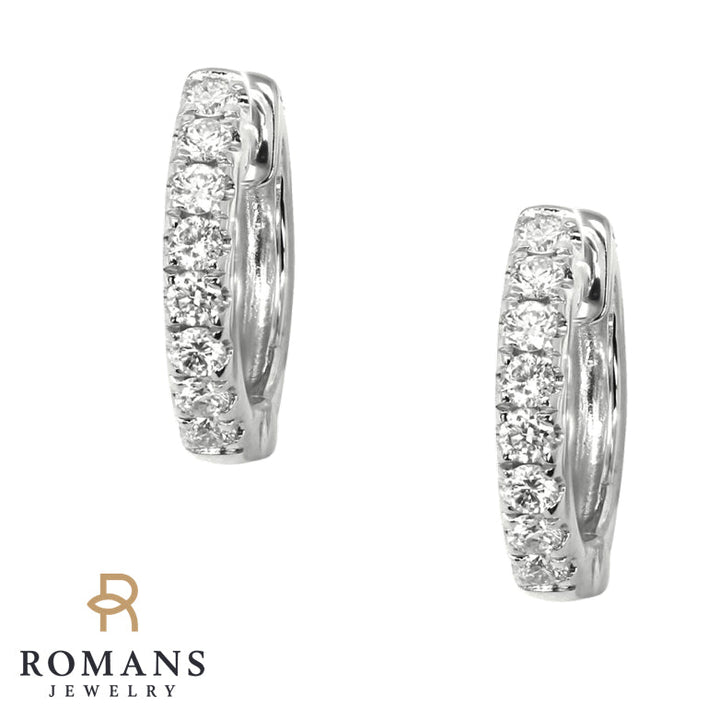 Diamond Huggie Hoops Earrings .19 CTW 14K White Gold