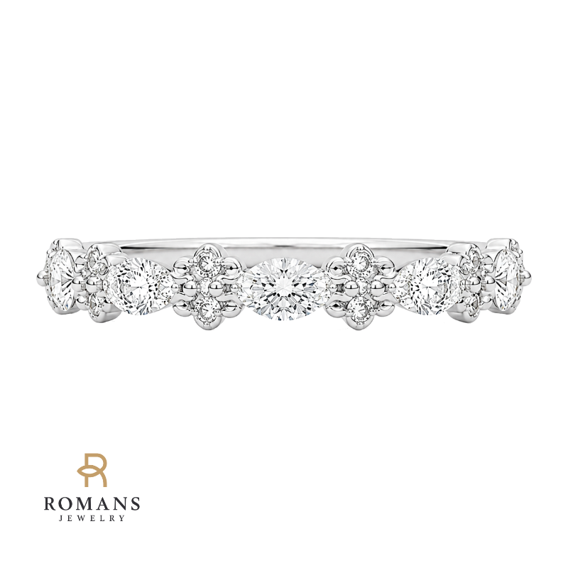 Diamond Mixed Shape Band 14K White Gold .53CTW
