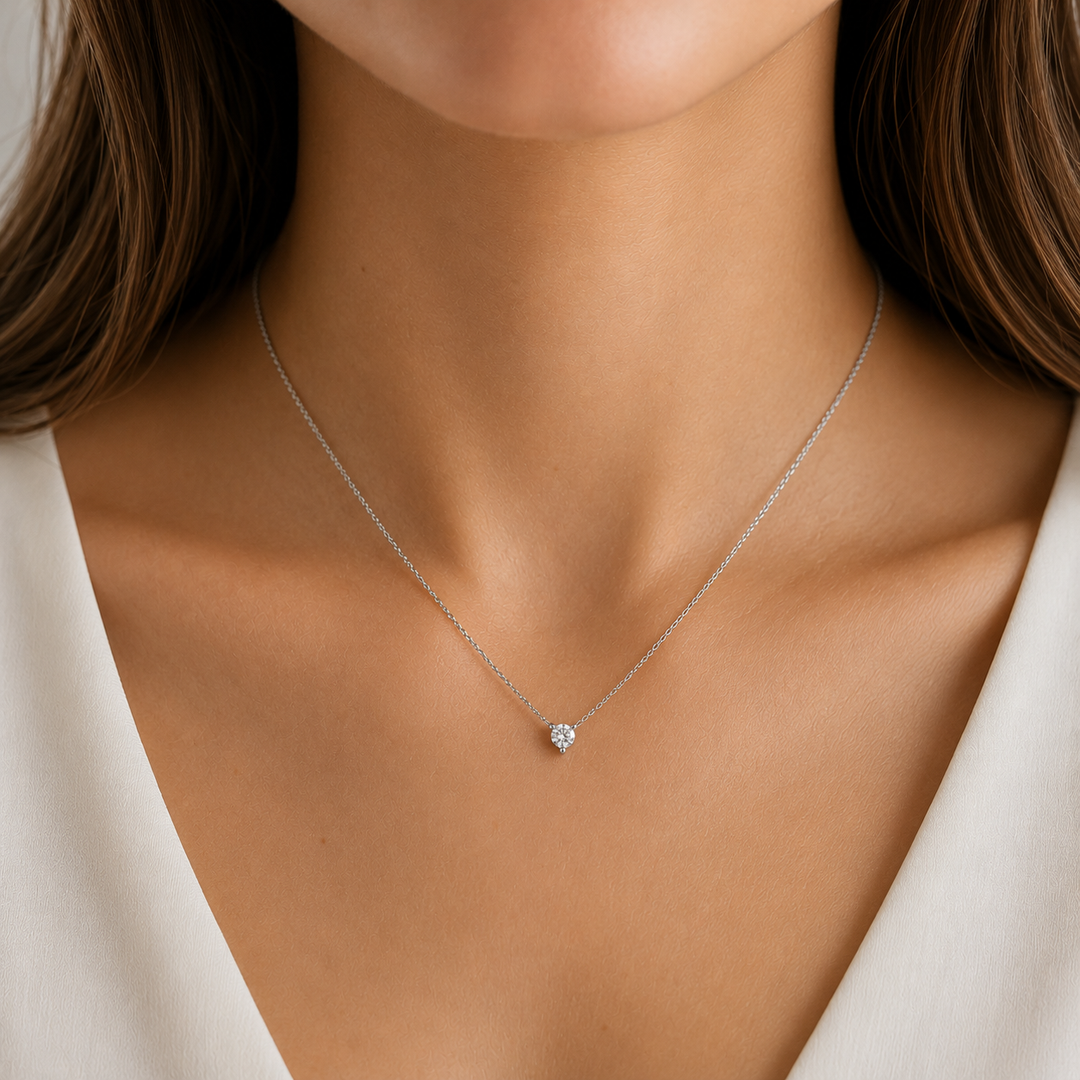 Diamond Floating Necklace 0.25CT 14K White Gold