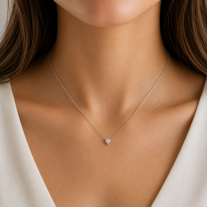 Diamond Floating Necklace 0.25CT 14K White Gold