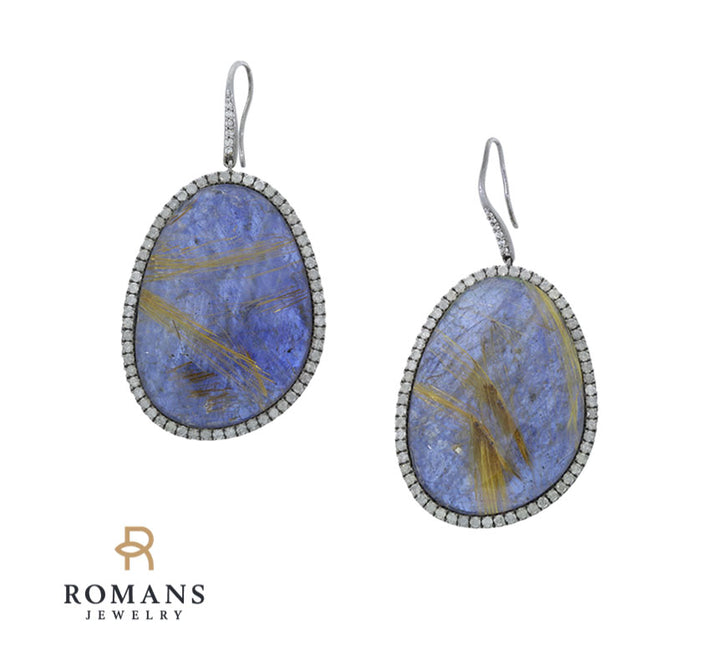 Diamond & Quartz Doublet Sterling Dangle Earrings