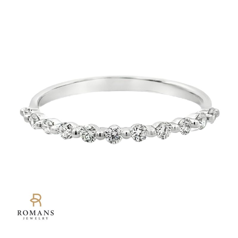 Diamond Shared Stackable Band 14K White Gold .23 CTW