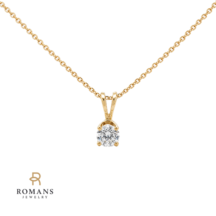 Diamond Solitaire Pendant 14K Yellow Gold .20CT