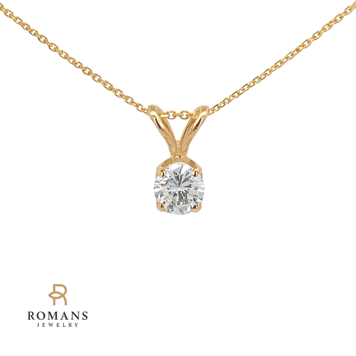 Diamond Solitaire Pendant 14K Yellow Gold .23CT