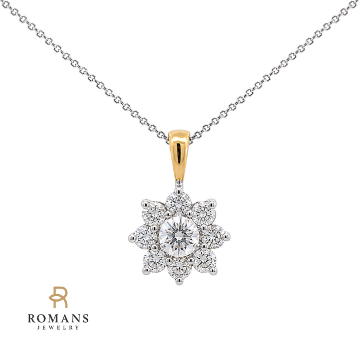 Diamond Star Pendant 0.86CTW 14K Two Tone