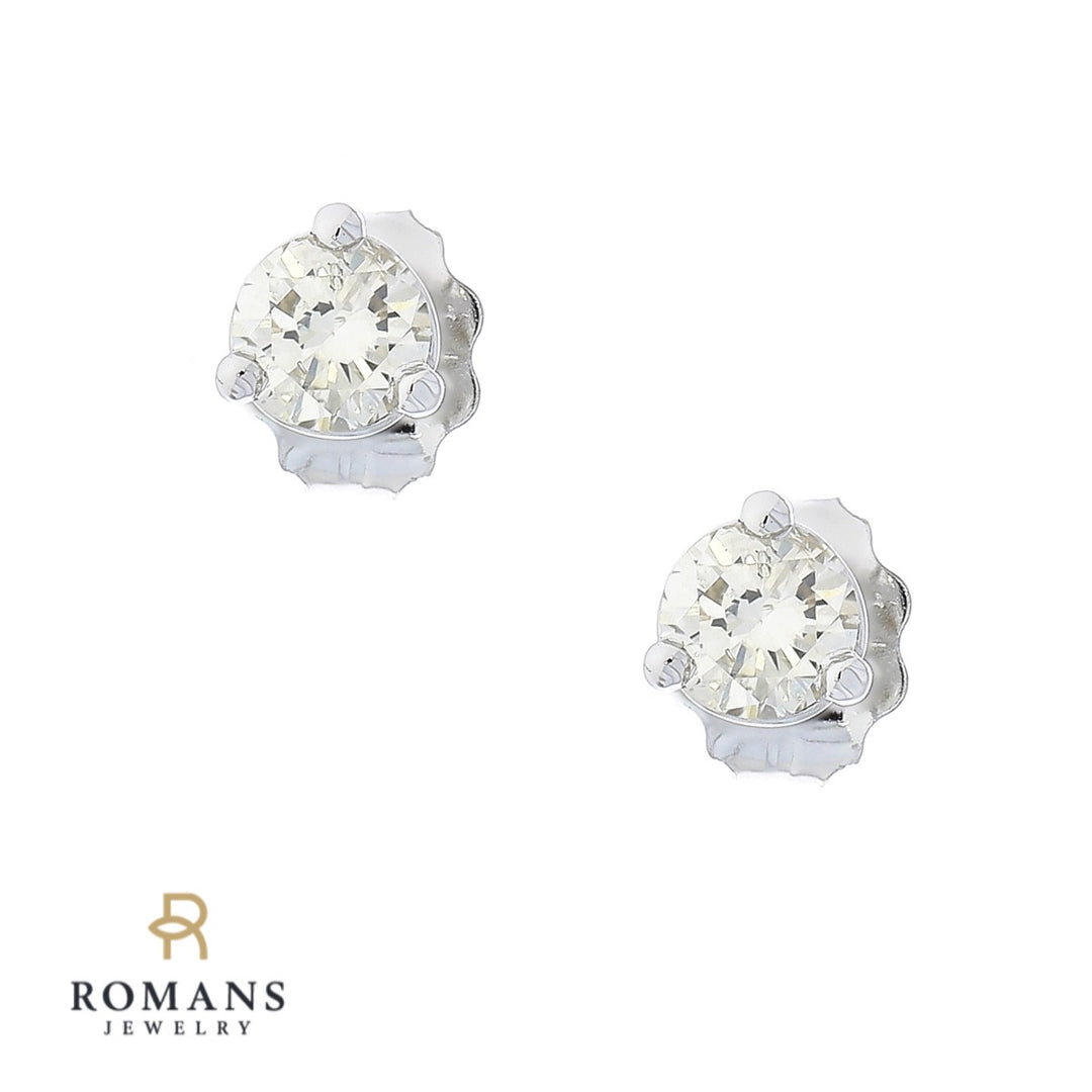 Diamond Stud Earrings 14K White Gold .36CTW