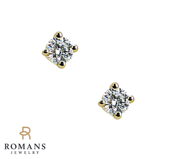 Diamond Stud Earrings 14K Yellow Gold .15CTW