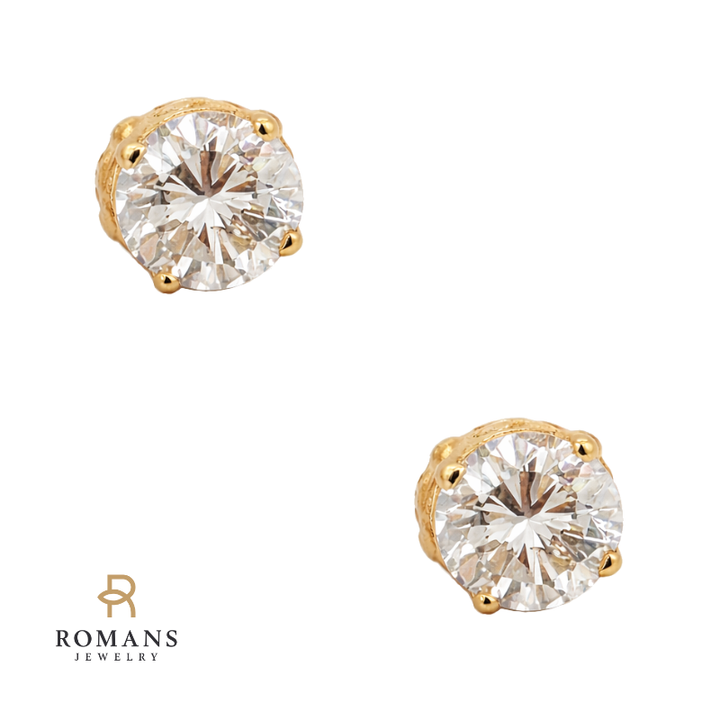 Diamond Studs Screw-Back 14K Yellow Gold .52CTW