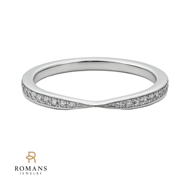 Diamond Tapered Band 18K White Gold .19CTW