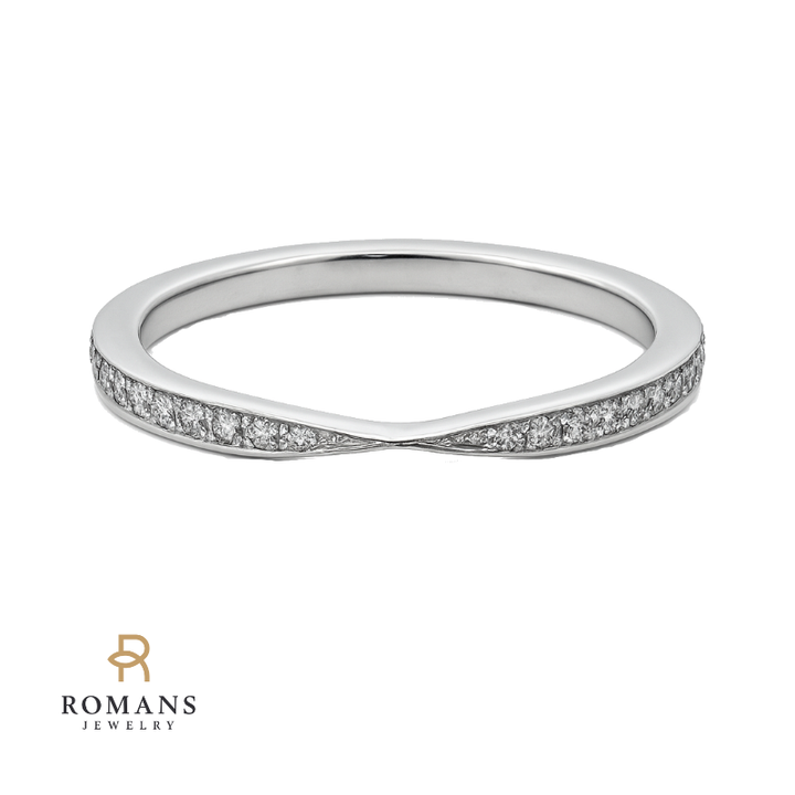 Diamond Tapered Band 18K White Gold .19CTW