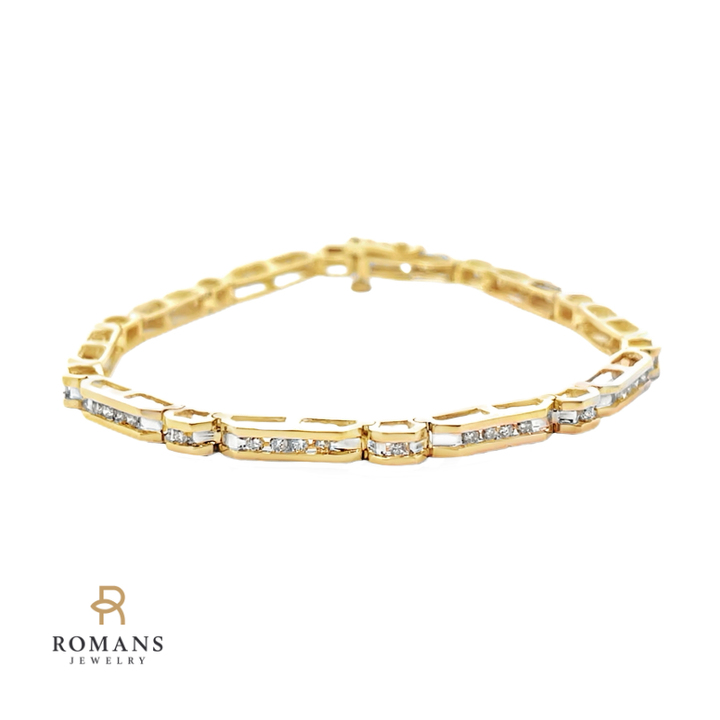 Diamond Tennis Bracelet 10K Yellow Gold .60CTW