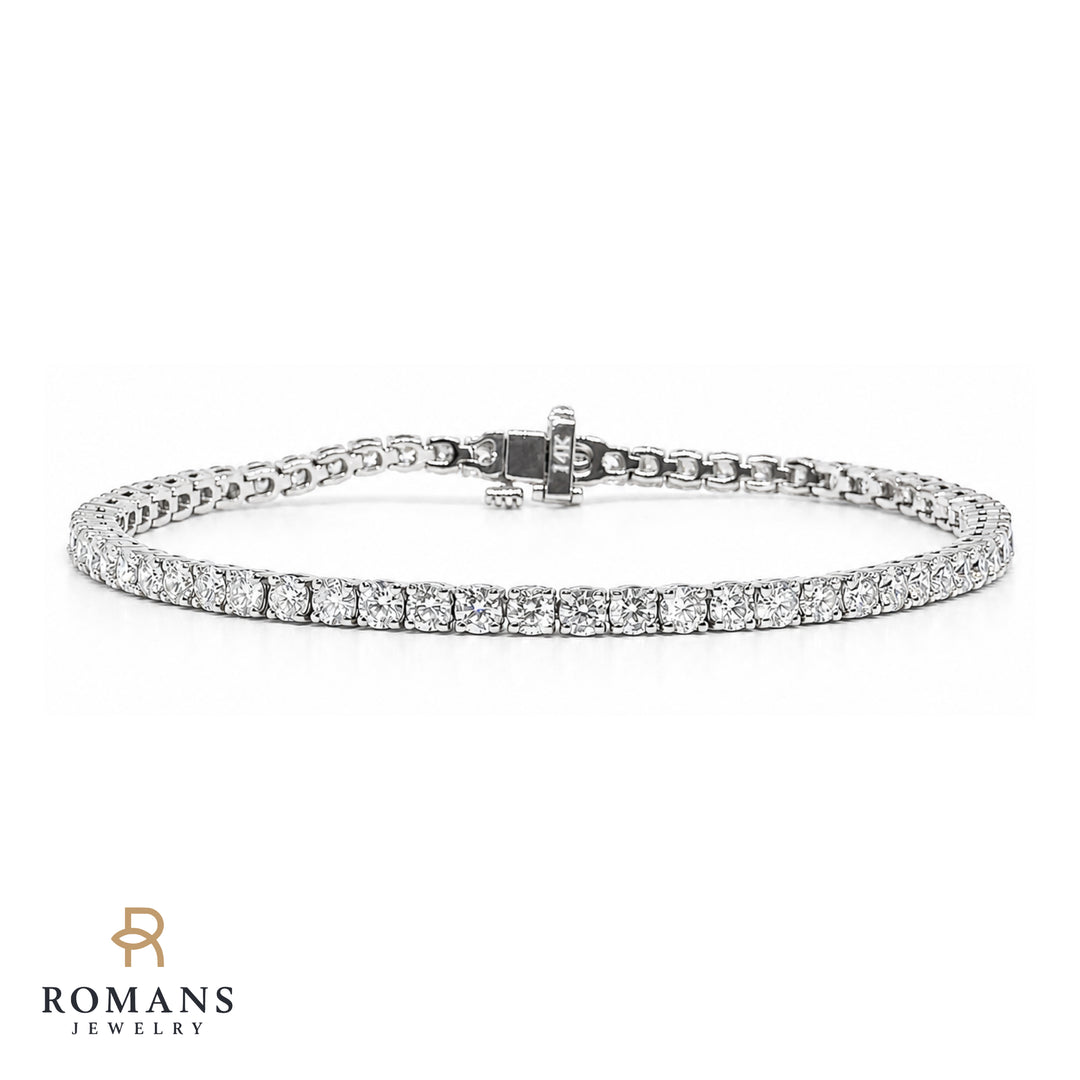 Diamond Tennis Bracelet 14K White Gold 5CTW