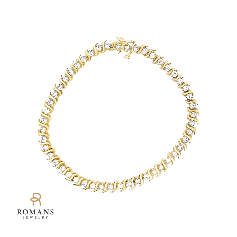 Diamond Tennis Bracelet 14K Yellow Gold 2.94CTW
