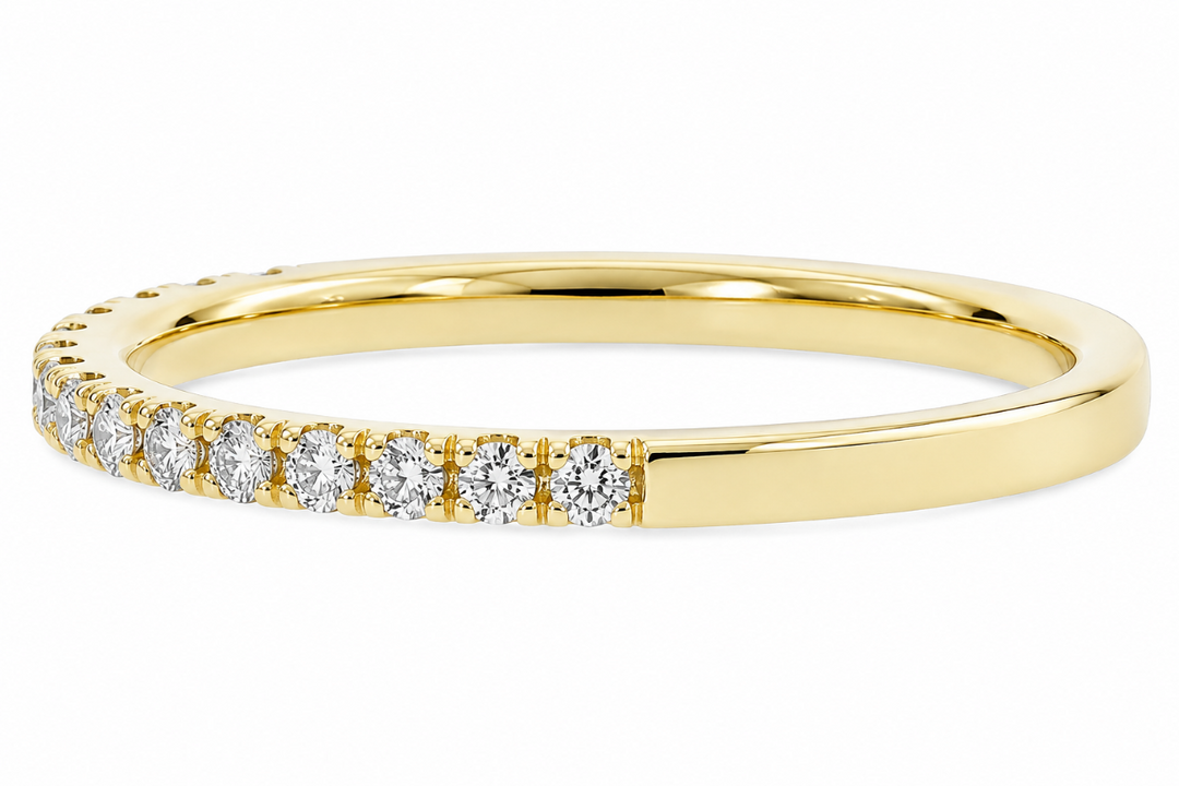 Diamond Wedding Band 0.24CTW Stackable Ring 14K Yellow Gold