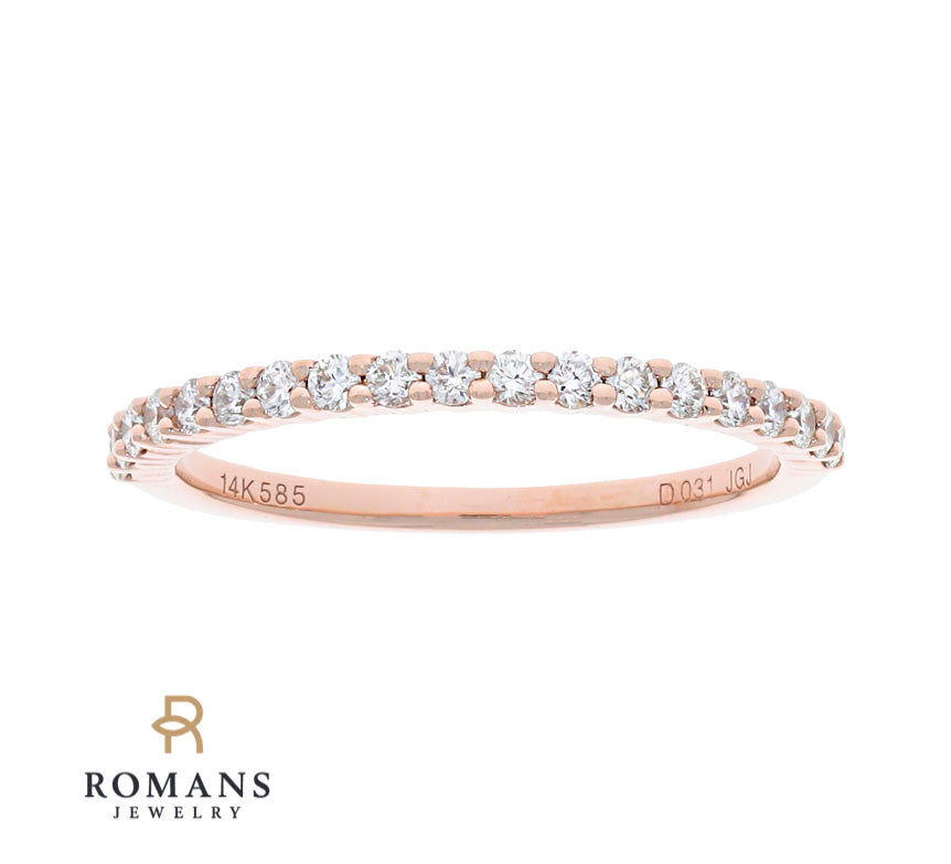 Diamond Wedding Band 14K Rose Gold .19 CTW