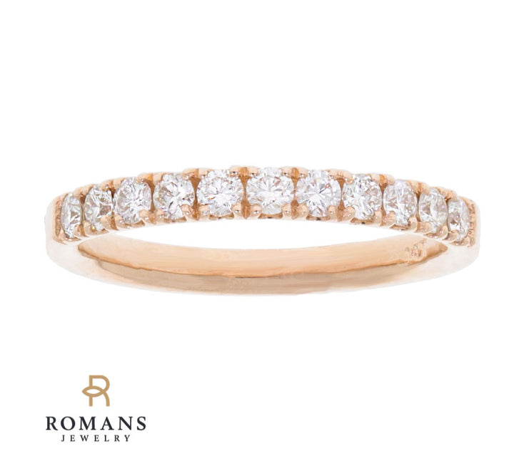 Diamond Wedding Band 14K Rose Gold .45 CTW