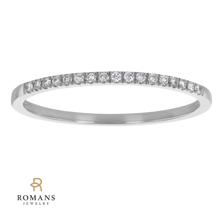 Diamond Wedding Band 14K White Gold .09CTW