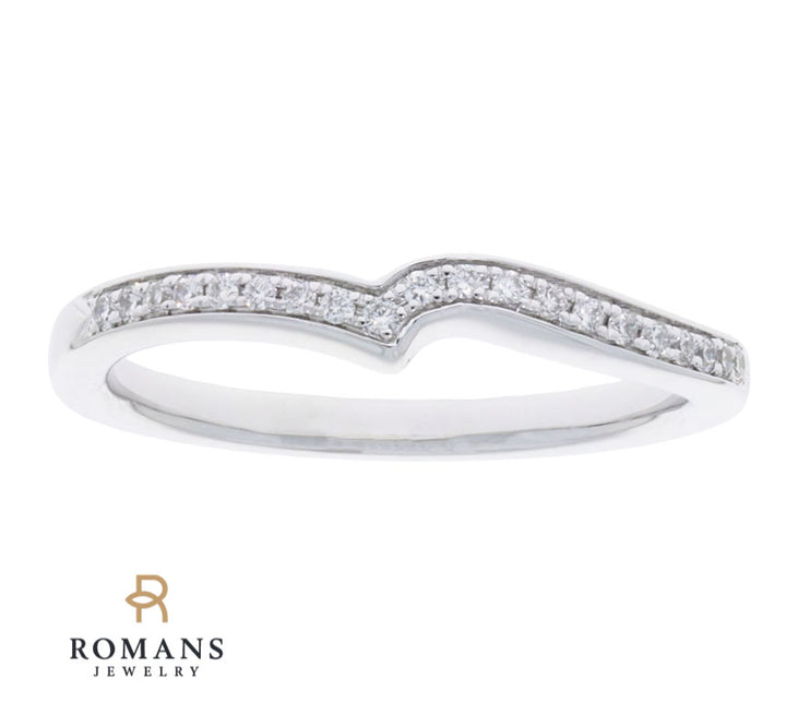 Diamond Wedding Band 14K White Gold .11 CTW