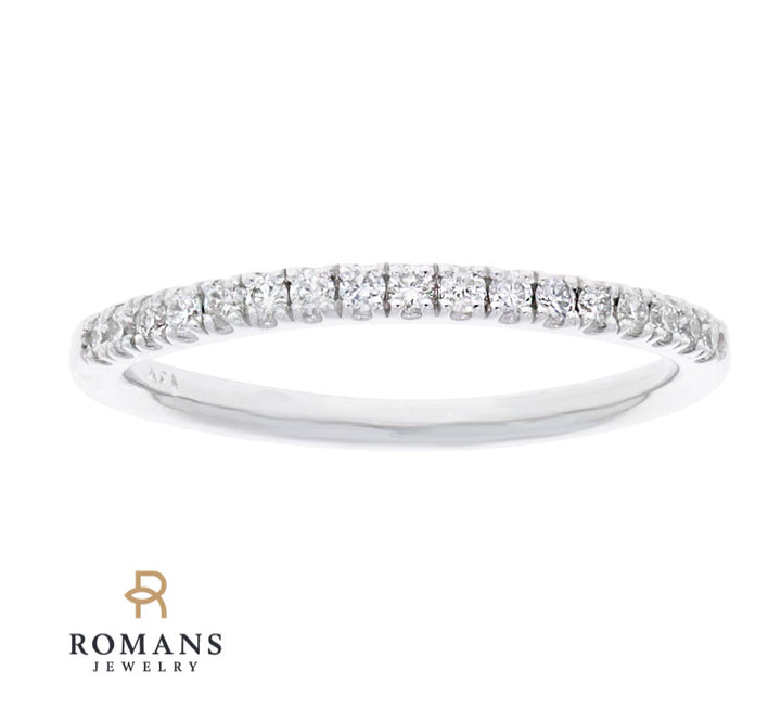 Diamond Wedding Band 14K White Gold .19 CTW