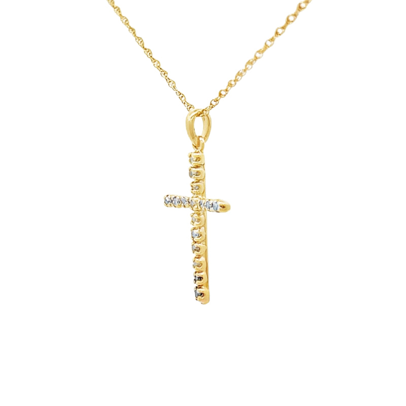Diamond Cross Pendant 10K Yellow Gold .08 CTW