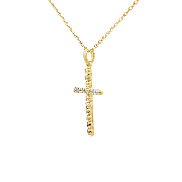 Diamond Cross Pendant 10K Yellow Gold .08 CTW
