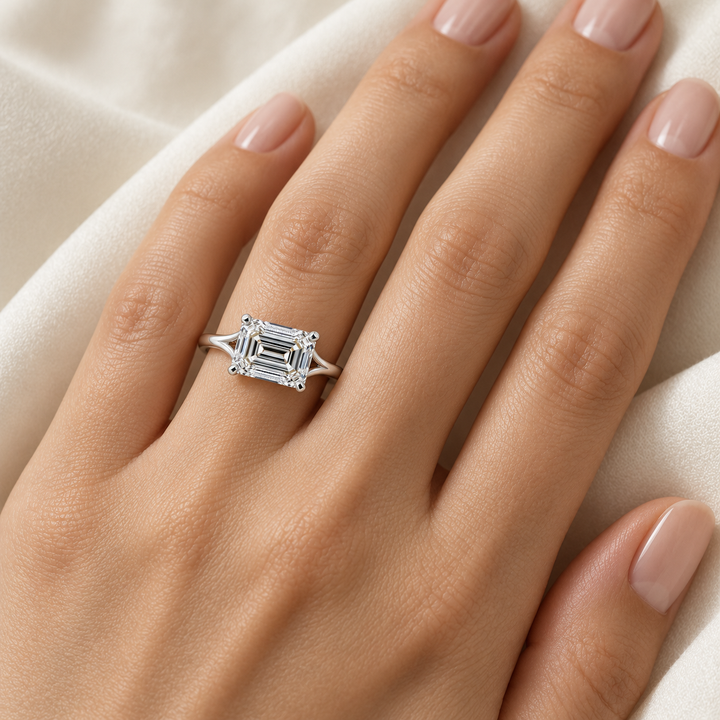 Emilia Emerald Cut 2.52CT Lab Grown Diamond Solitaire Engagement Ring 14K White Gold