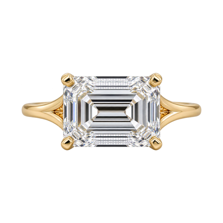 Emilia Emerald Cut 2.45CT Lab Grown Diamond Solitaire Engagement Ring 14K Yellow Gold
