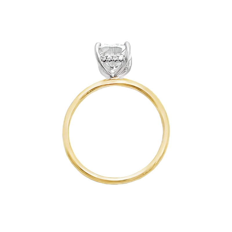 Lab Grown Cushion Diamond Hidden Halo Engagement Ring 14K 2.10 CTW
