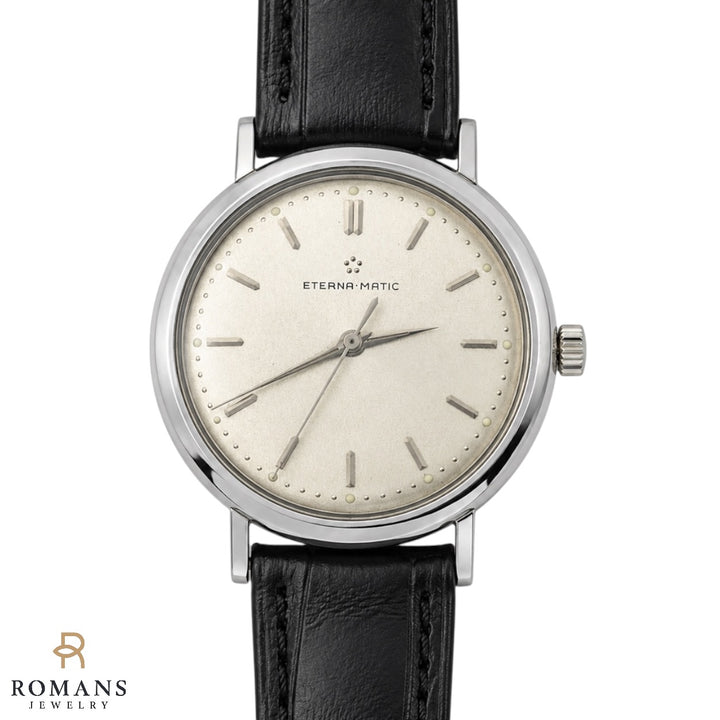 Eterna-Matic Automatic 17 Jewel Stainless Steel 34mm Watch Y-1956