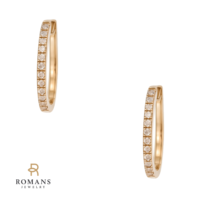 Everyday Diamond Small Hoops 14K Yellow Gold .09CTW