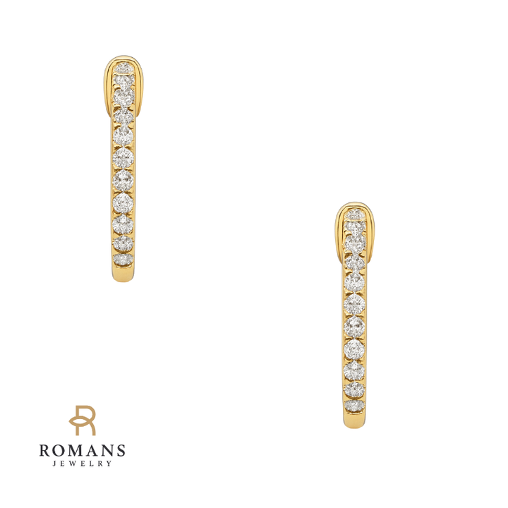 Everyday Diamond Small Hoops 14K Yellow Gold .15CTW