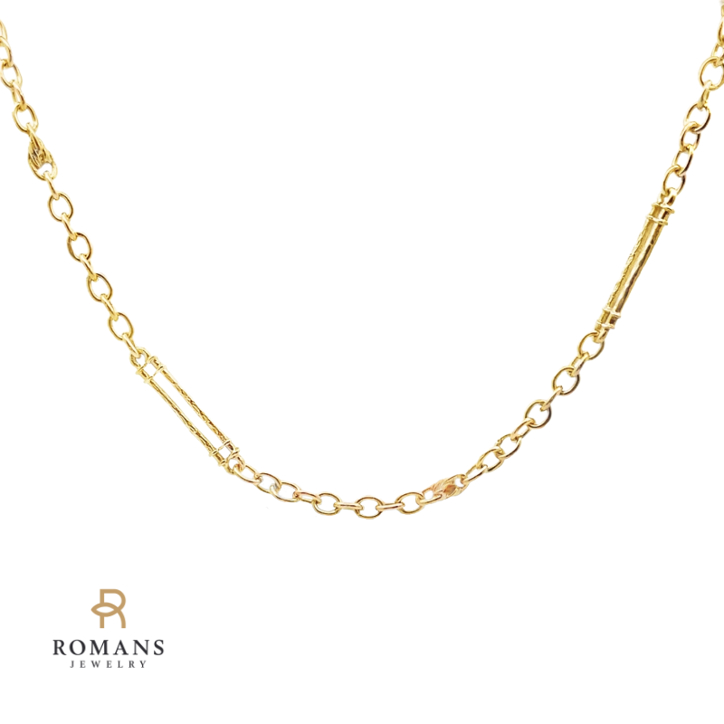 Fancy Link Chain 9K Yellow Gold