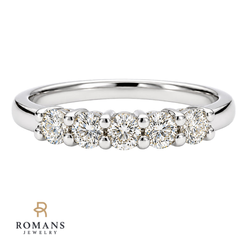 Five Stone Diamond Band 0.50CT 18K White Gold