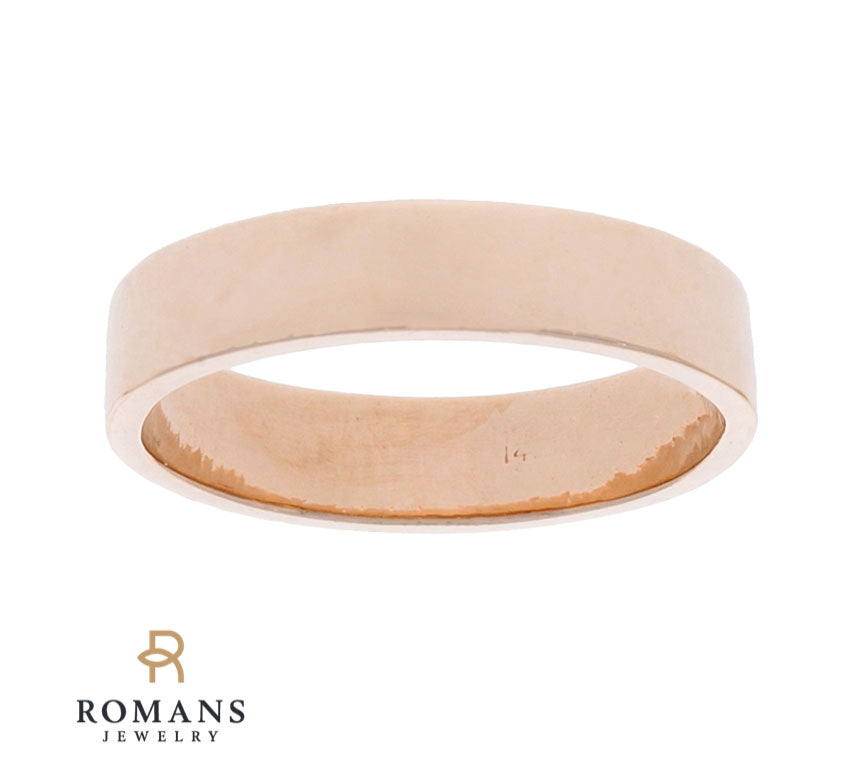 Flat 4MM Wedding Band 14K Rose Gold