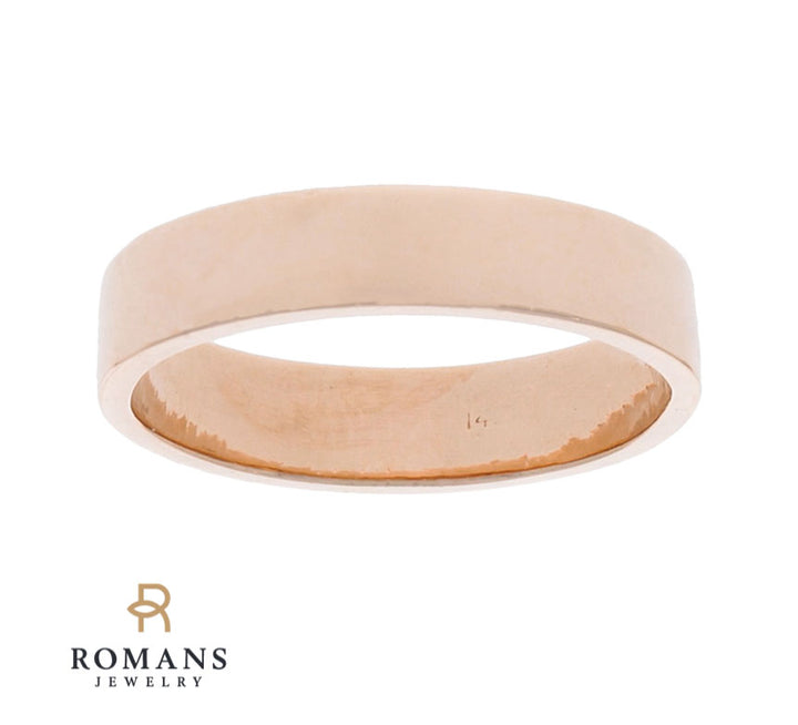 Flat 4MM Wedding Band 14K Rose Gold
