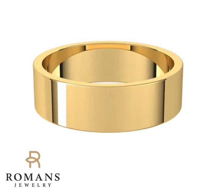 Flat Wedding Band 14K Yellow Gold