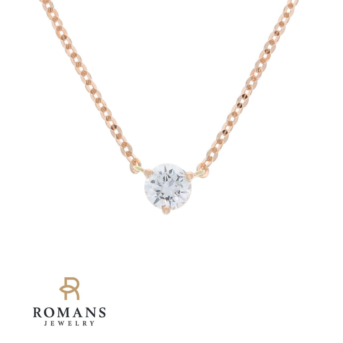 Floating Diamond Necklace 14K Rose