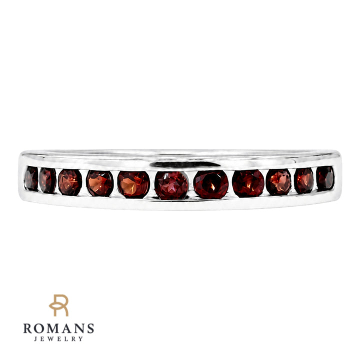 Garnet Channel Band 14K White Gold 0.33CTW