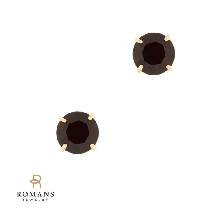 Garnet Stud Earrings 14K Yellow Gold 2.50CTW