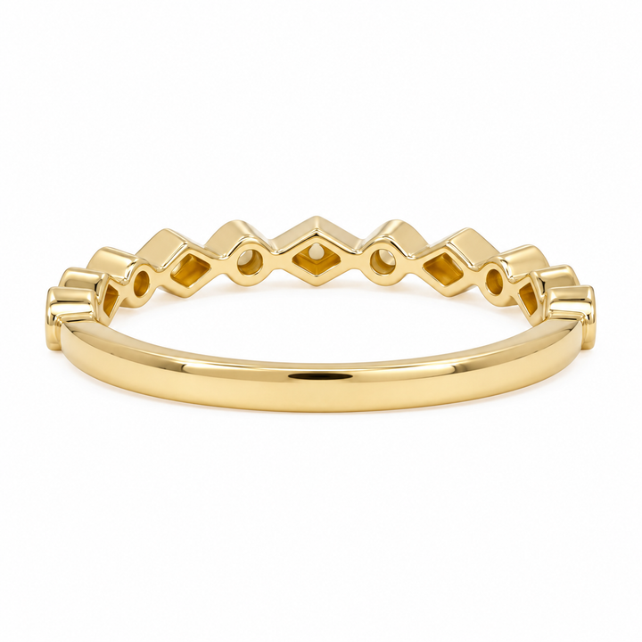 Geometric Diamond Wedding Band 14K Yellow Gold 0.21CTW