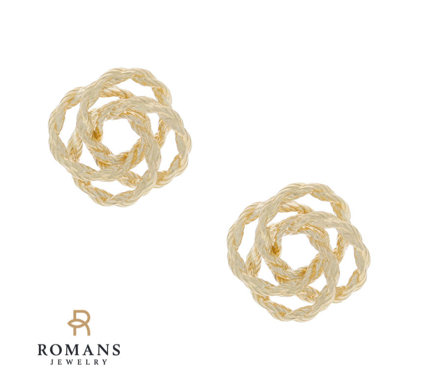 Gold Knot Earrings 14K Yellow Gold