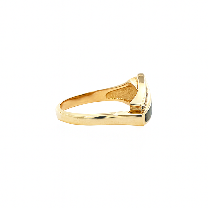 Gold Natural Quartz Diamond Ring 14K Yellow Gold