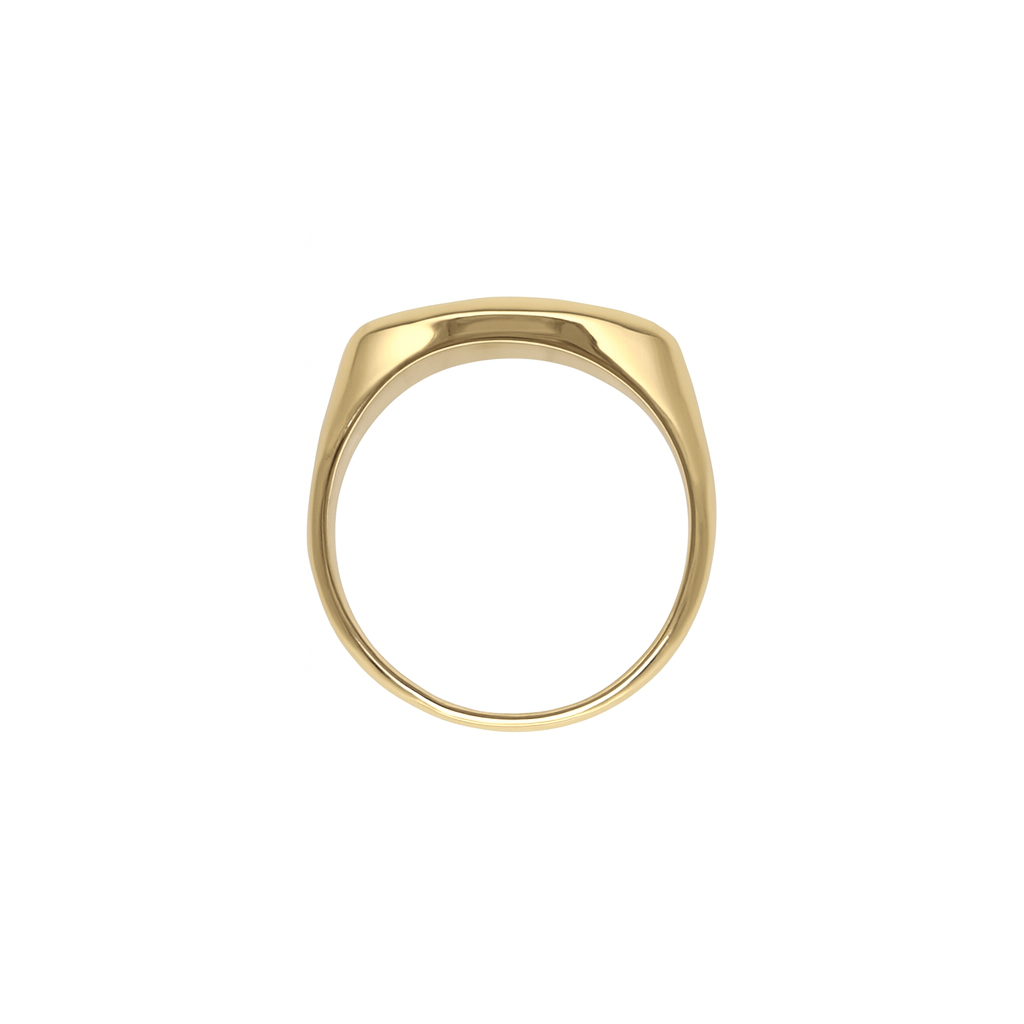 Gold Natural Quartz Diamond Ring 14K Yellow Gold