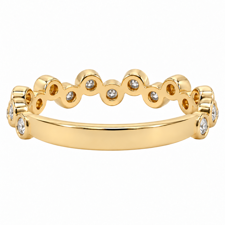 Bezel Set Bubble Diamond Band 14K Yellow Gold .32CTW