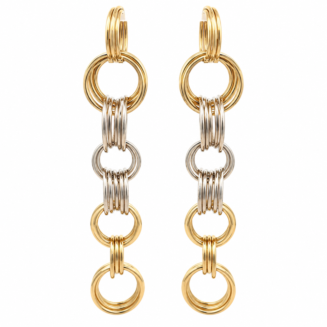 H. Stern Cascais 18K gold multi link drop earrings luxury designer gold earrings.