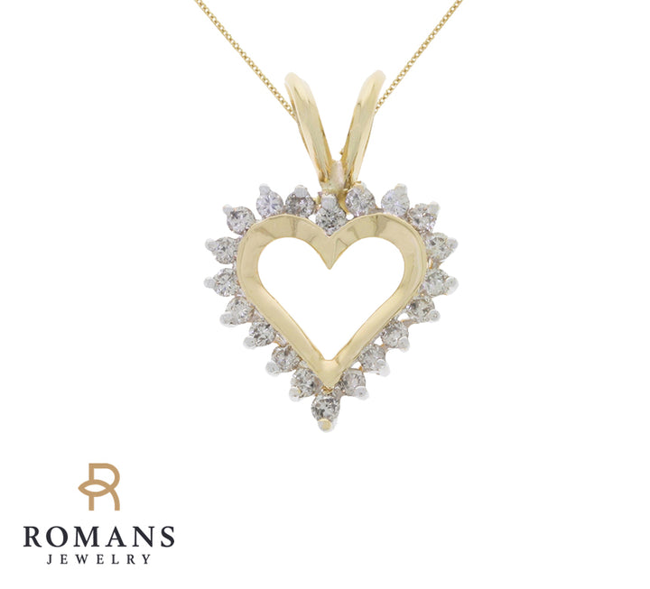 Heart Diamond Pendant 14K Yellow Gold .50CTW