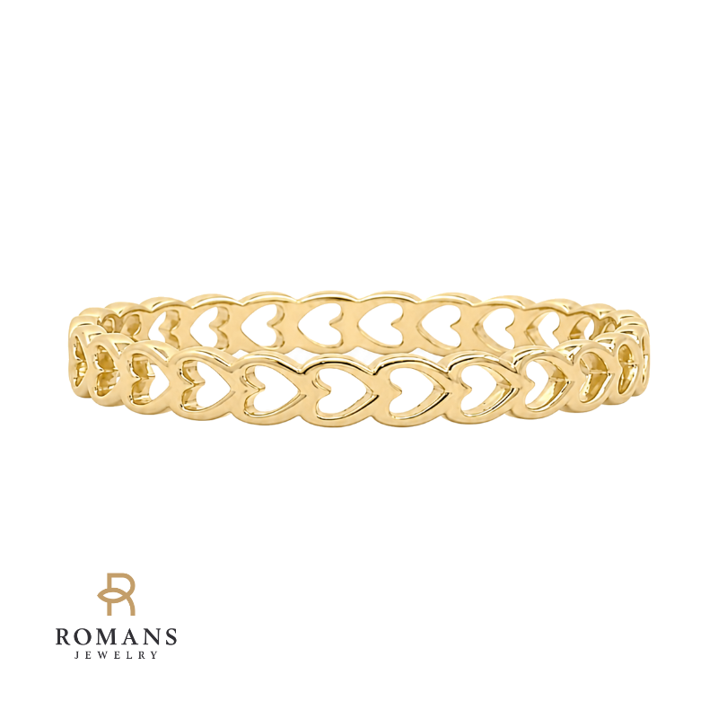 Heart Shape Band 14K Yellow Gold